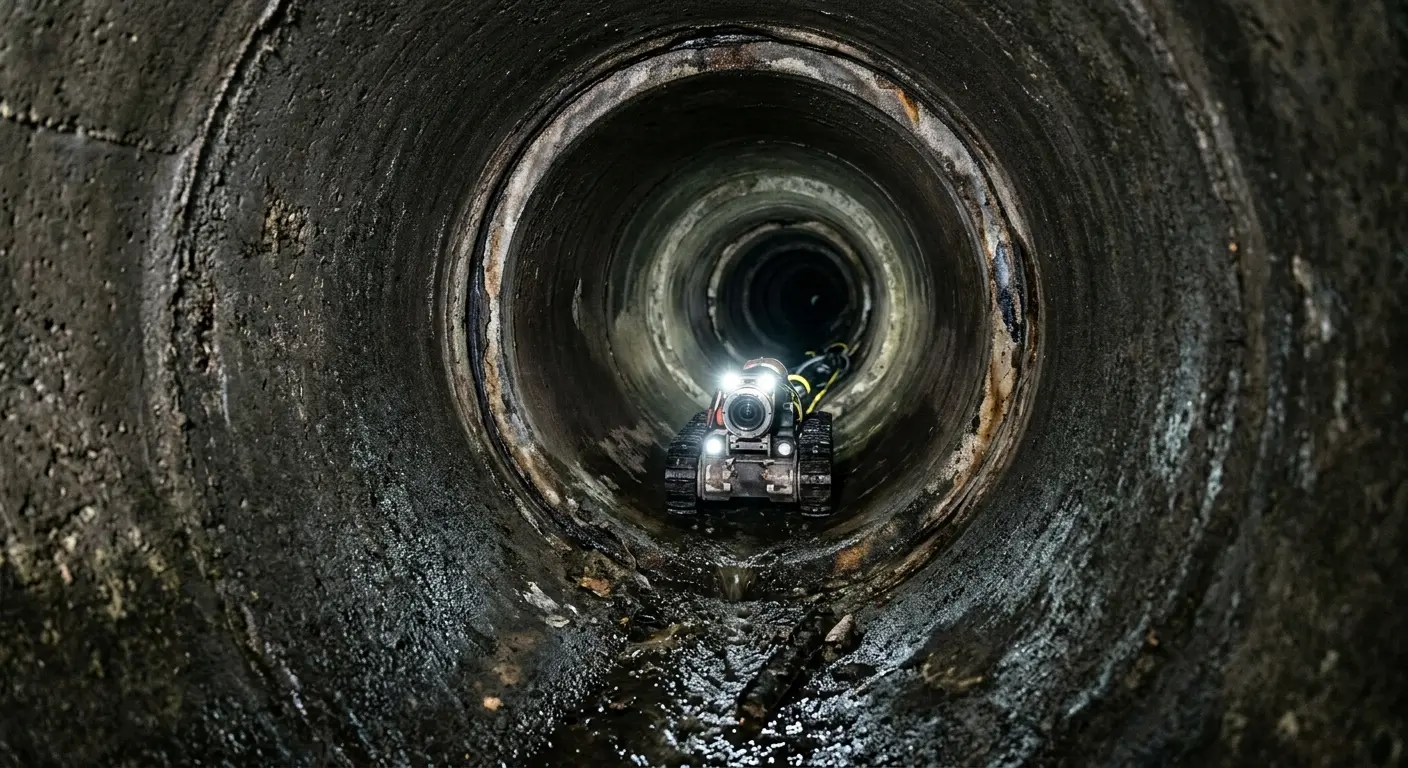 Robotic sewer camera inspecting pipe interior for Sewer Line Repair in Oakland Park